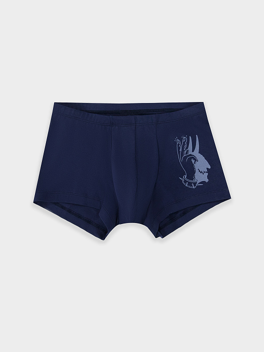 Трусы мужские боксеры темно-синие с печатью - 5