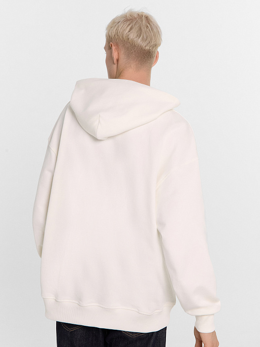 Худи мужское в светло-молочном цвете - 4