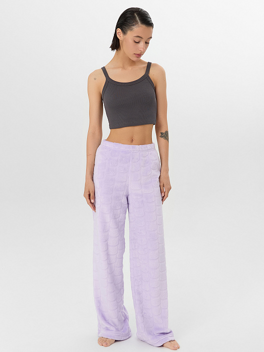 Брюки домашние женские лиловые - 6