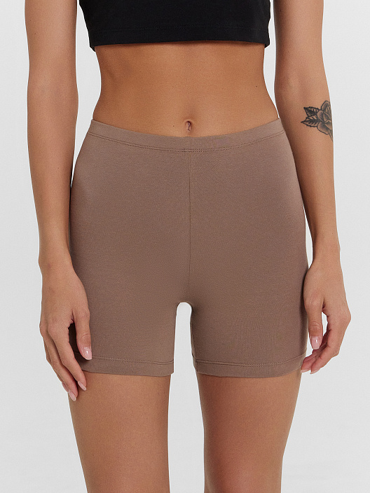 Комплект женский (джемпер, шорты) в коричневом оттенке - 4