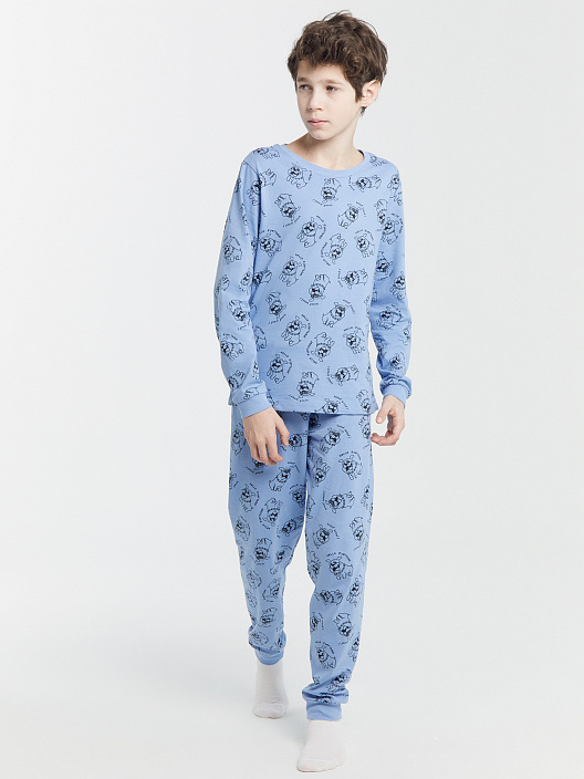 Комплект для мальчиков голубой с узором собачек - 2