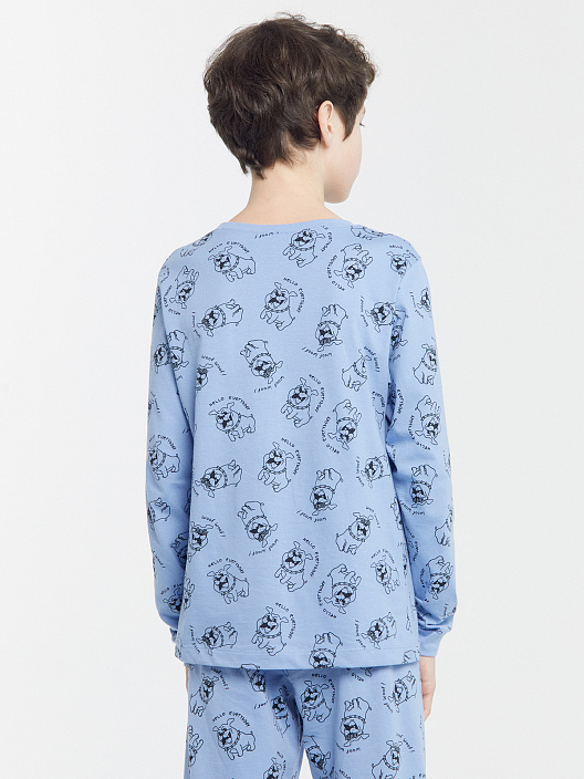 Комплект для мальчиков голубой с узором собачек - 7