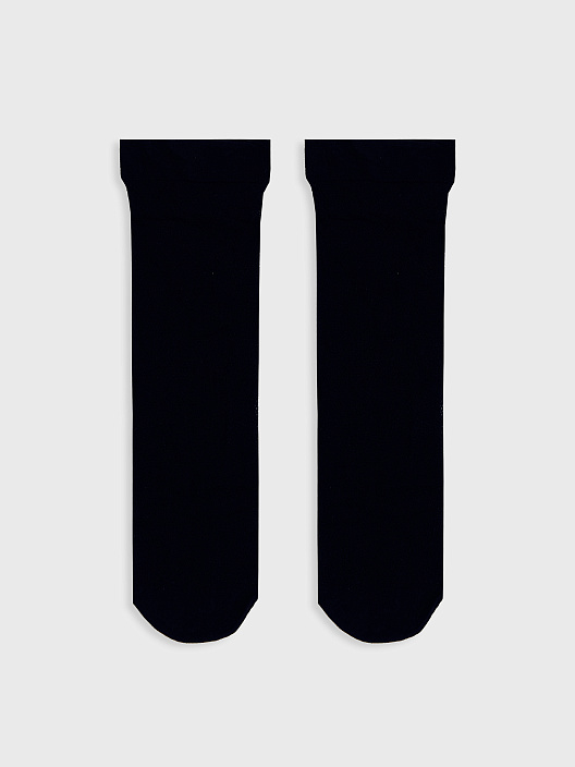 Носки женские капроновые черные с рисунком в виде ромбов - 3