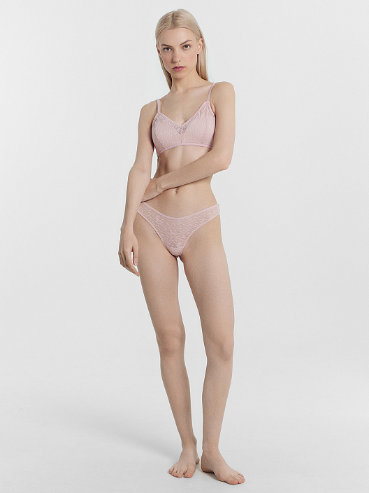 Трусы женские бразилиана розовые - 3